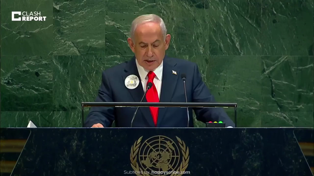 Ein Video von Benjamin Netanjahu vor den Vereinten Nationen wie er Friedrich Merz zitiert.