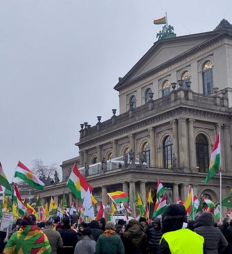 An image of a Kurdistan protest in Hannover on the 24th of January 2026